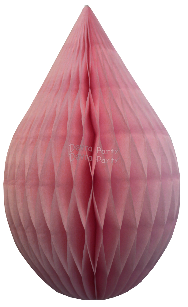 (image for) 5 Inch Pink Rain Drop Ornament Decoration (12 pcs)