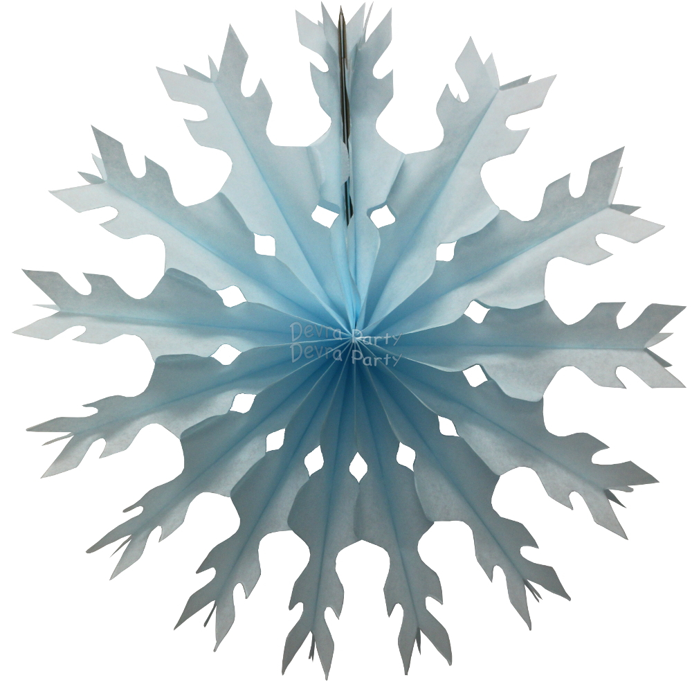 (image for) 15 Inch Light Blue Tissue Paper Snowflake Decoration (12 pcs)