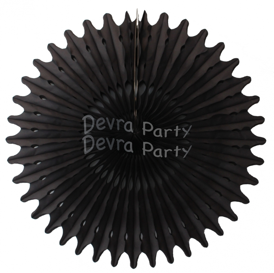 26 Inch Tissue Fan Black (12 pcs) - Click Image to Close