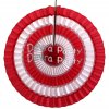 (image for) 16 Inch Tissue Paper Striped Fan Red White (12 pcs)