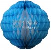 (image for) 8 Inch Puff Ball Turquoise and White (12 pcs)