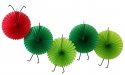 5-Fan Set of Caterpillar Themed 13 Inch Party Fans - SINGLE KIT