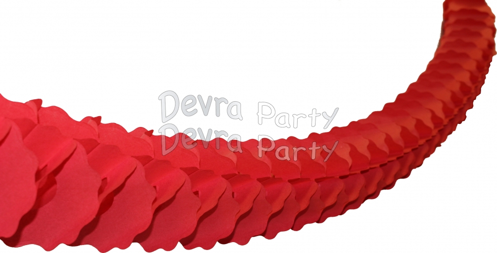 12 Foot Red Oval Garland (12 pcs) - Click Image to Close