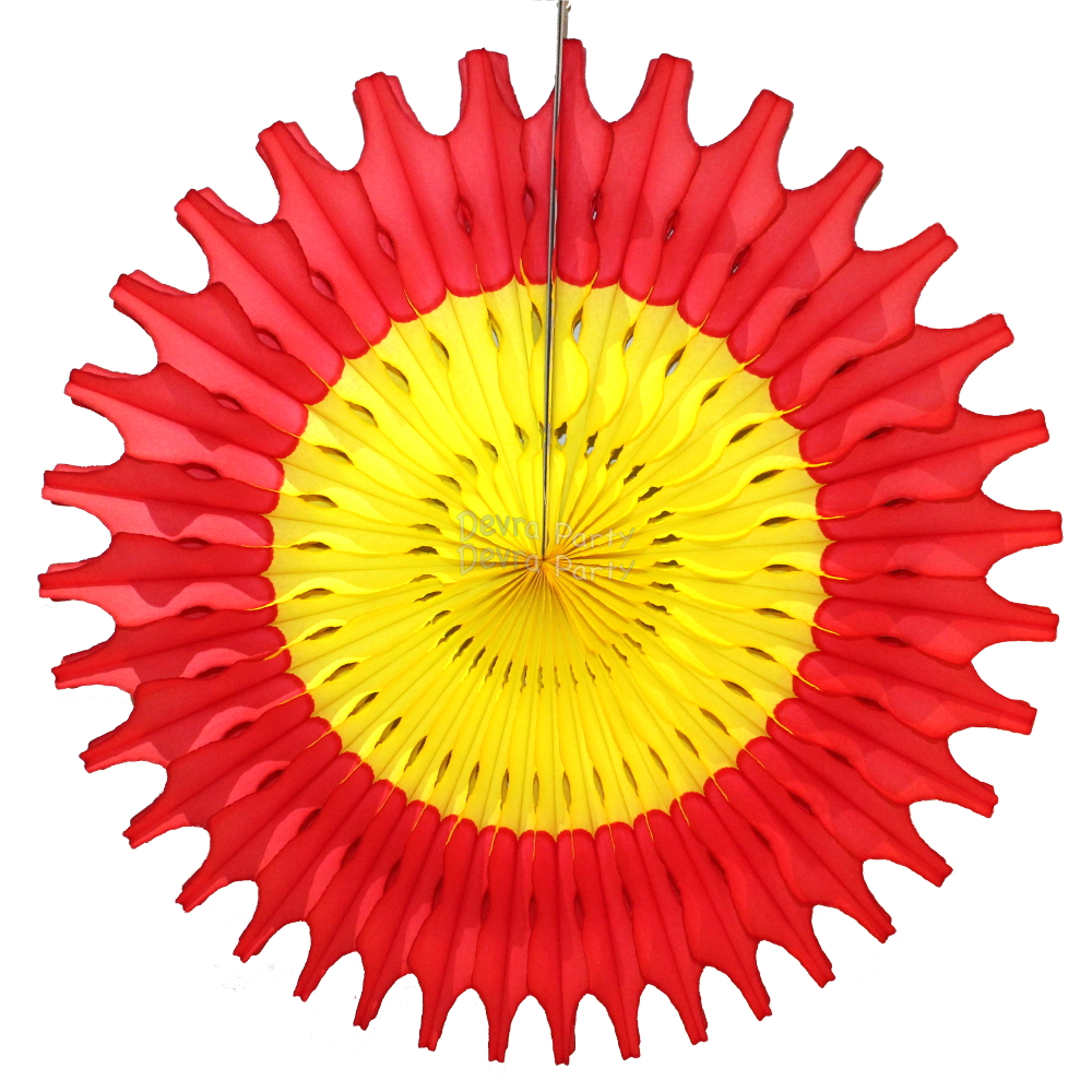(image for) Red Yellow 18 Inch Fan Decoration (12 pcs)