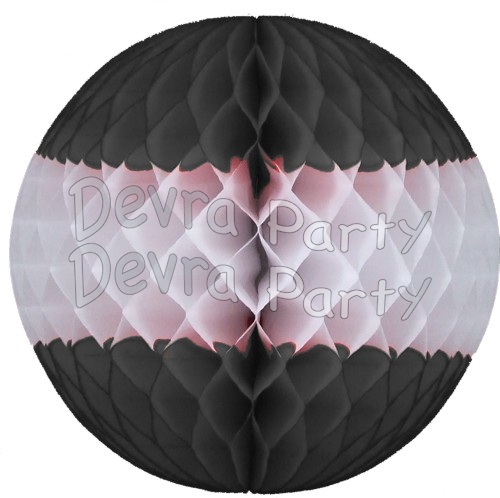 Black and White Tissue Ball Decorationl (12 pcs) - Click Image to Close
