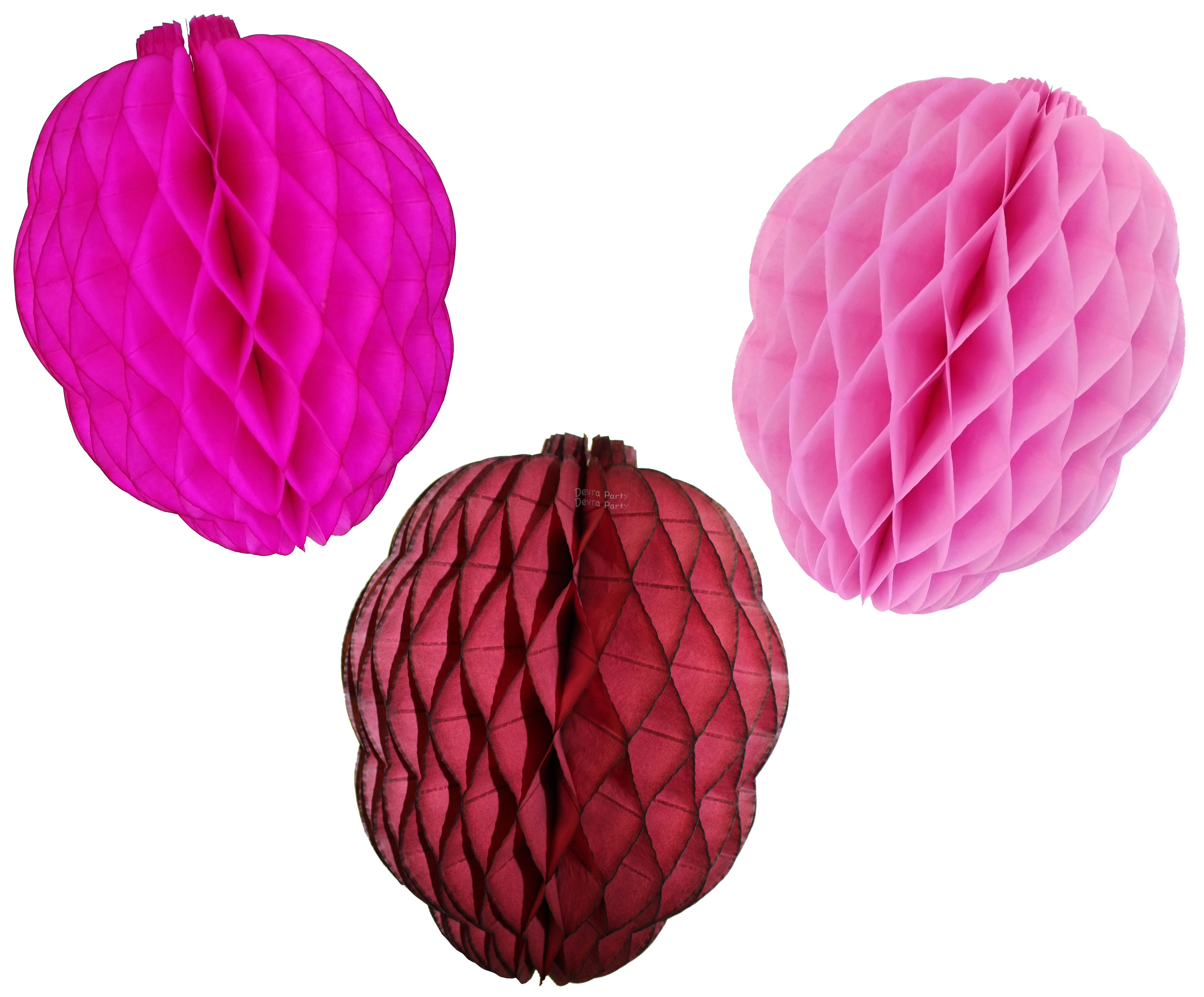 (image for) Honeycomb Raspberry Decoration, 13.5 Inches (12 pcs)