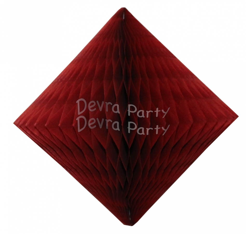 Burgundy Hanging Diamond Decoration (12 pcs) - Click Image to Close