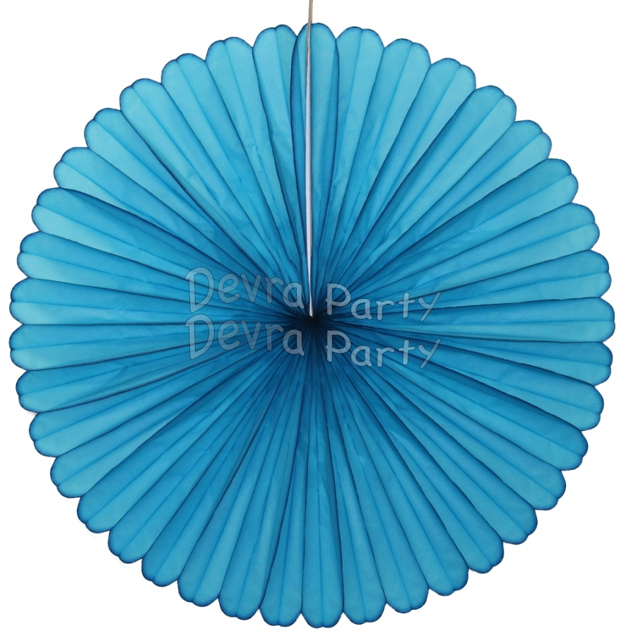 27 Inch Deluxe Fan Turquoise (12 pcs) - Click Image to Close