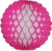 8 Inch Puff Ball Cerise and White (12 pcs)