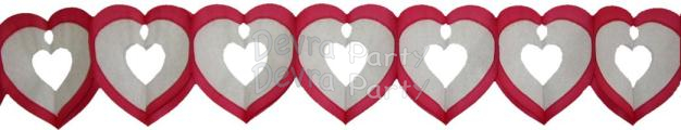 (image for) 6 Foot Tissue Heart Garland (12 pcs)