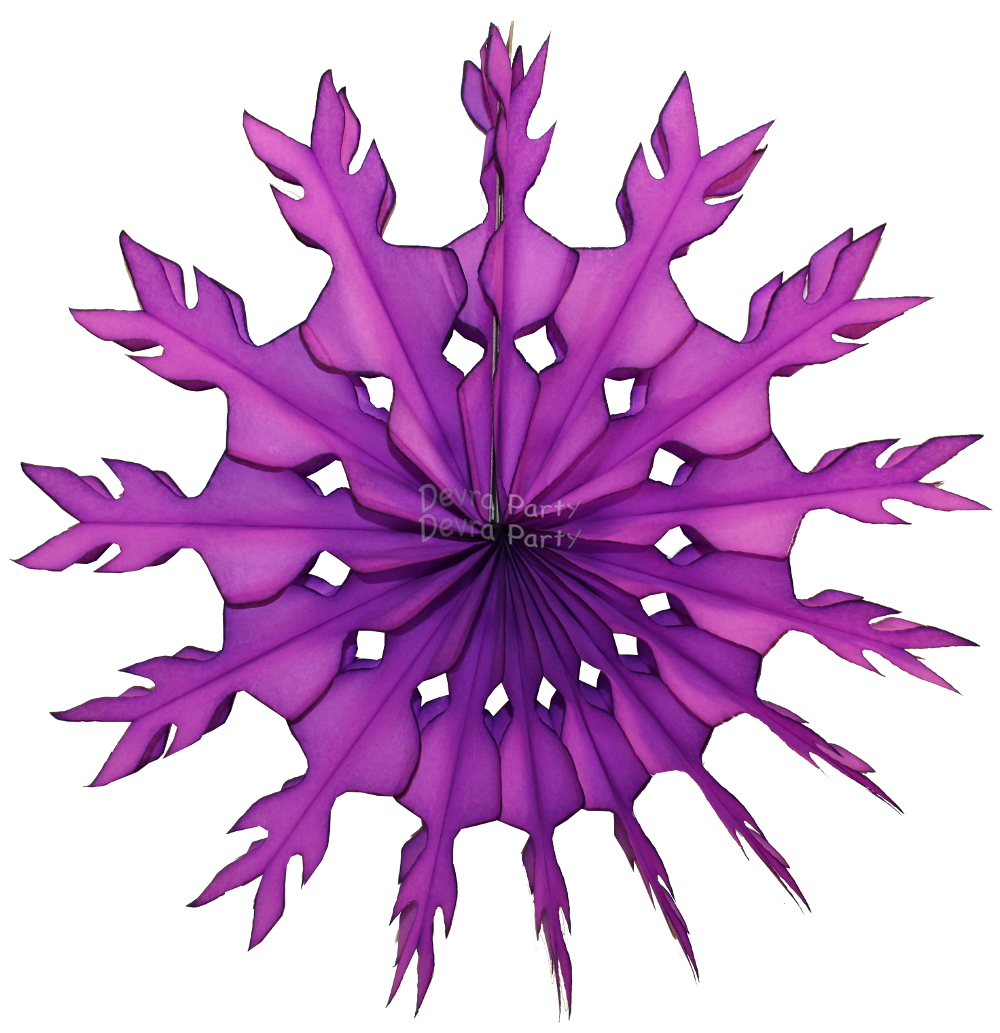 (image for) 15 Inch Purple Tissue Paper Snowflake Decoration (12 pcs)