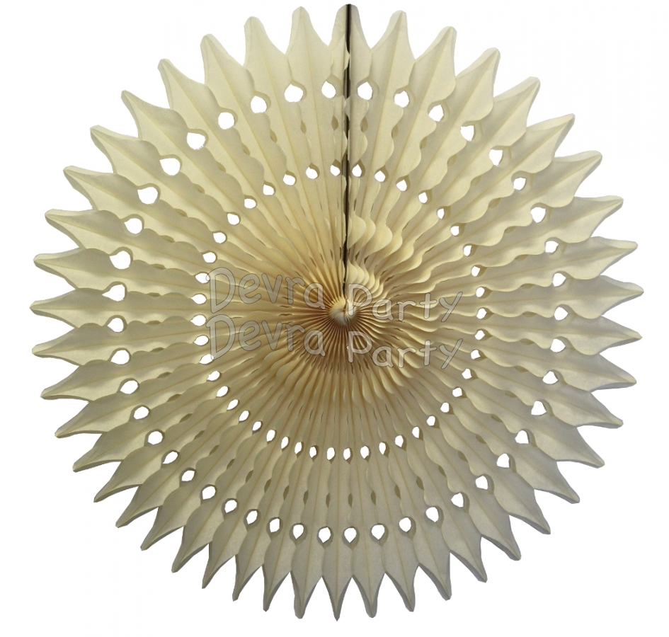 21 Inch Tissue Fan Classic and Vintage Ivory (12 pcs) - Click Image to Close