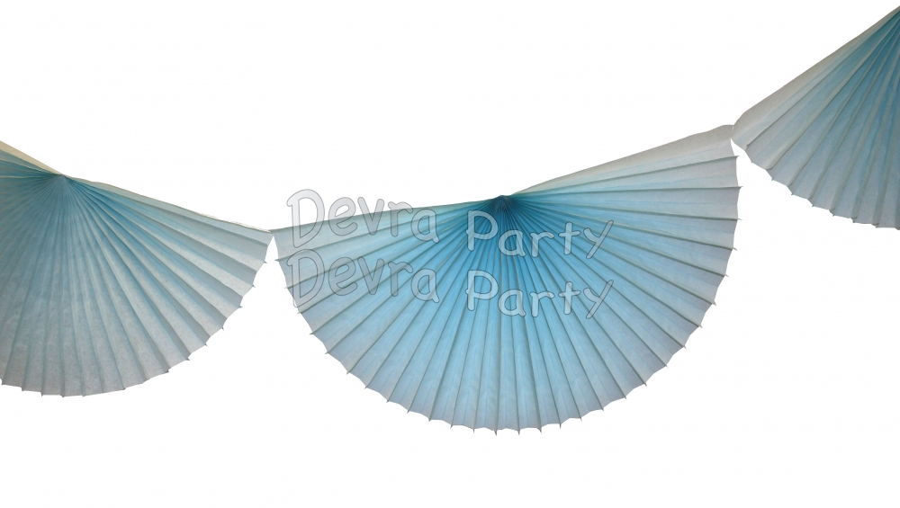 Light Blue 10 Foot Bunting Fan Garland (12 pcs) - Click Image to Close