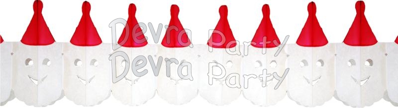 12 foot Santa Face Garland (6 pcs) - Click Image to Close