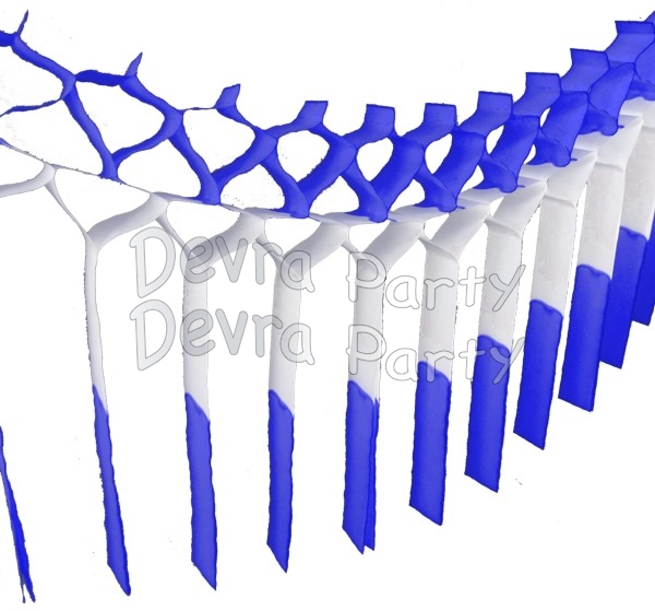 Blue White Blue Streamer Garland Decoration (12 pcs) - Click Image to Close