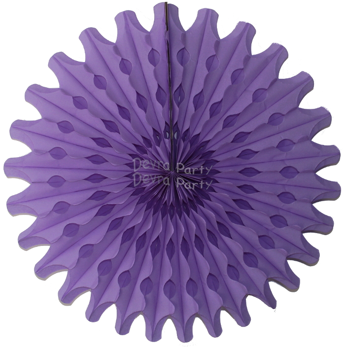 (image for) Lavender 18 Inch Tissue Paper Fan (12 Pieces)
