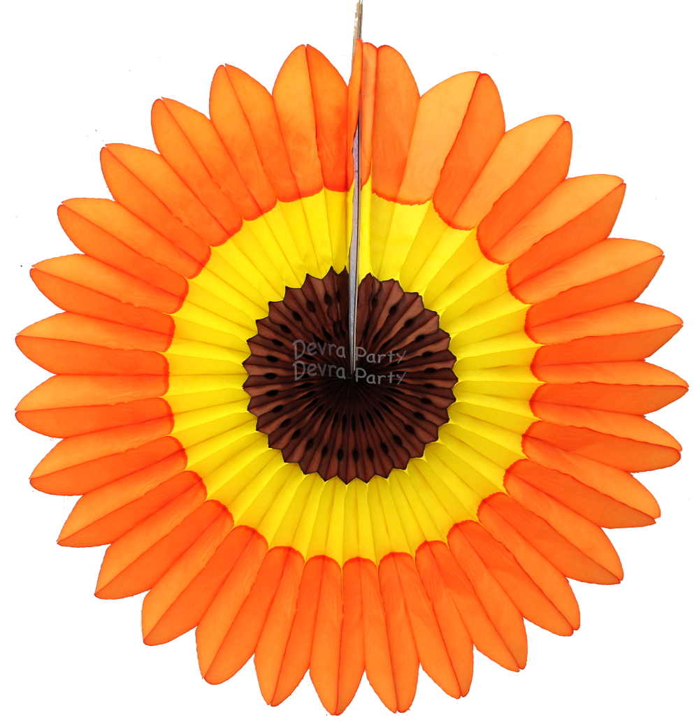 (image for) Fall Tissue Paper Fanburst Orange/Gold/Brown (12 pieces)