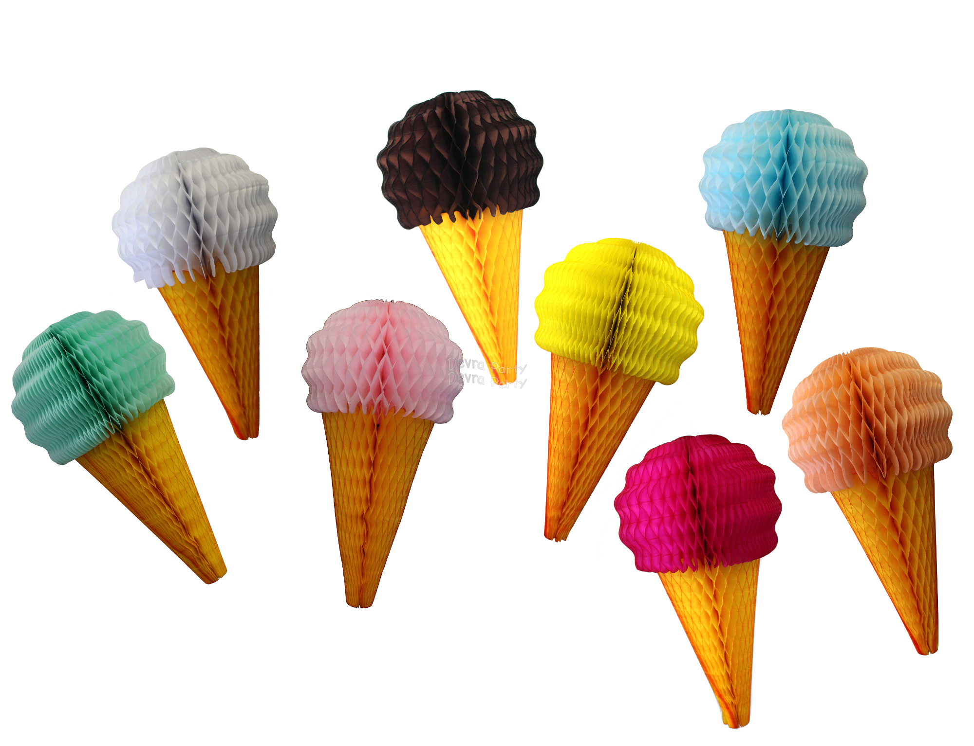 (image for) 20 Inch Tissue Paper Ice Cream Cones (6 pieces)