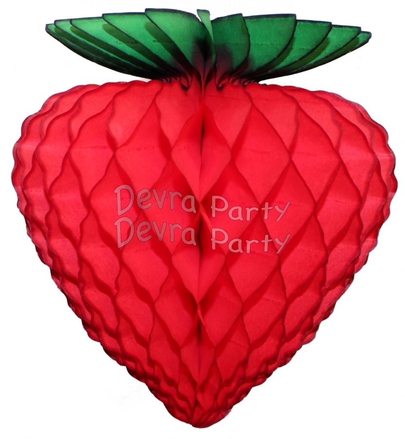 Honeycomb Tissue Paper Strawberry, Classic Red 10 Inch (12 pcs) - Click Image to Close