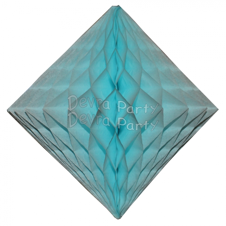 Light Blue Hanging Diamond Decoration (12 pcs) - Click Image to Close