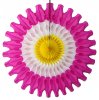 Easter 18 Inch Tissue Paper Fan - Hot Pink/White/Yellow (12 pcs)