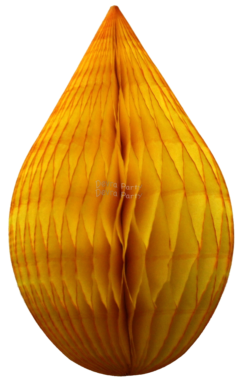 (image for) 5 Inch Gold Rain Drop Ornament Decoration (12 pcs)