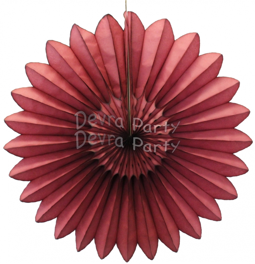 Maroon Fanburst Decoration (12 pcs) - Click Image to Close