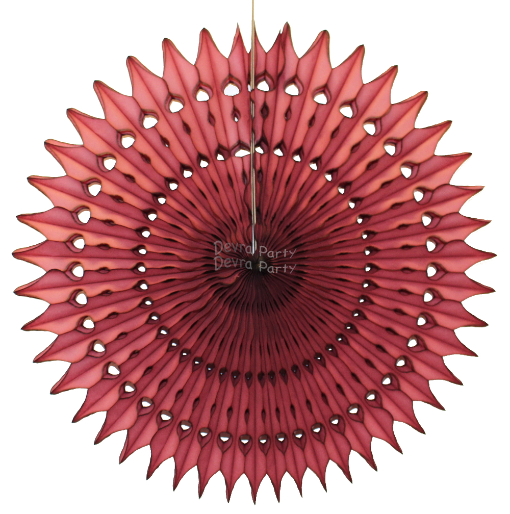(image for) 21 Inch Tissue Fan Maroon (12 pcs)