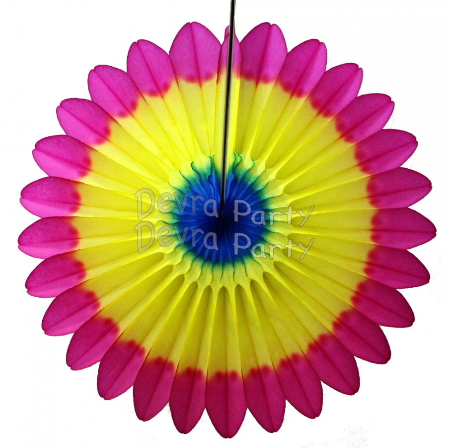 Hanging Fanburst Decoration Multi Color (12 pcs) - Click Image to Close