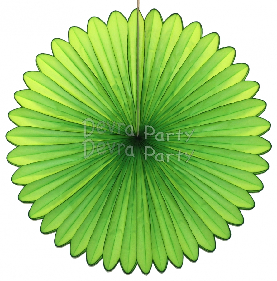 27 Inch Deluxe Fan Lime Green (12 pcs) - Click Image to Close