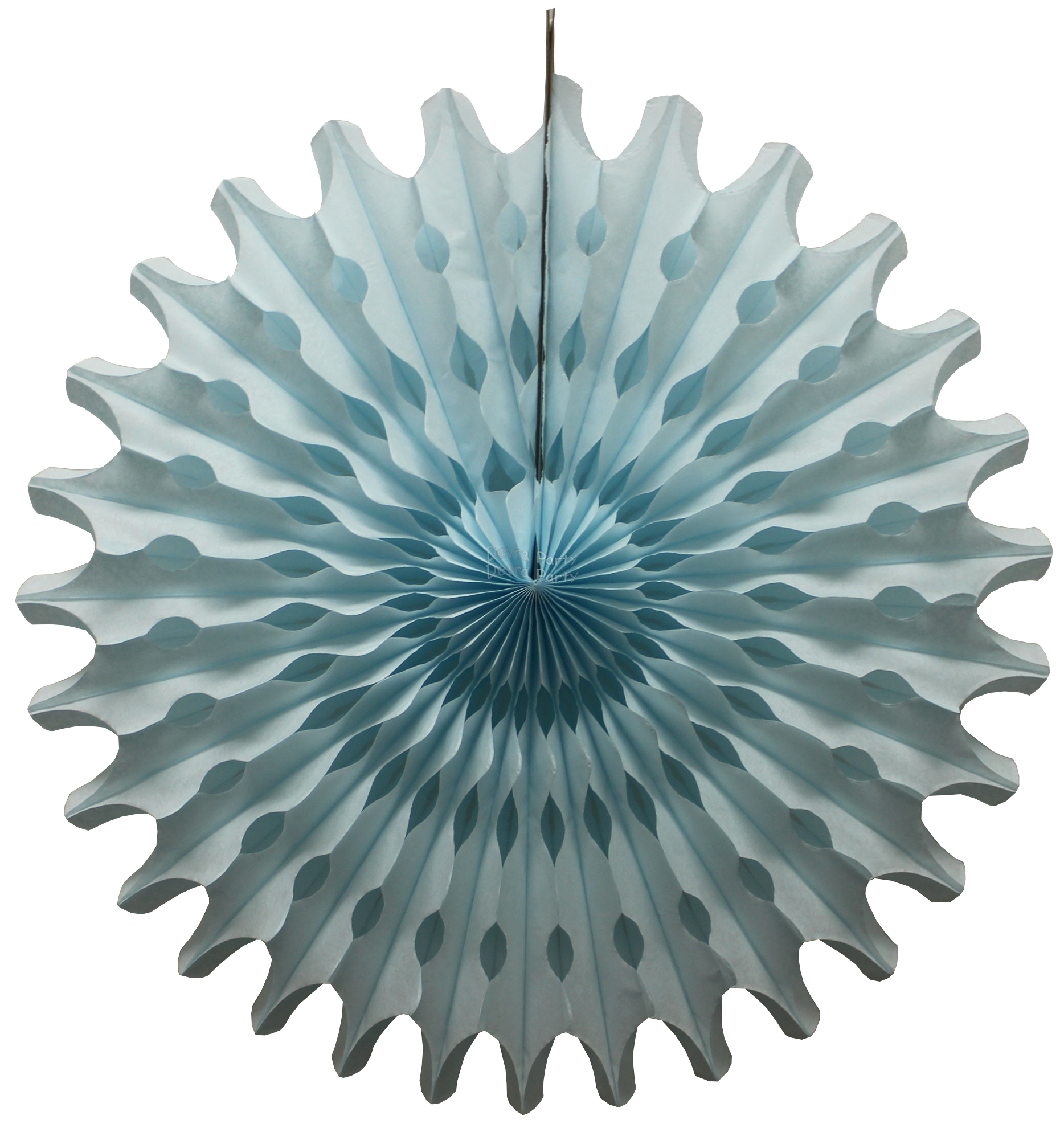 (image for) Light Blue 18 Inch Tissue Paper Fan (12 Pieces)