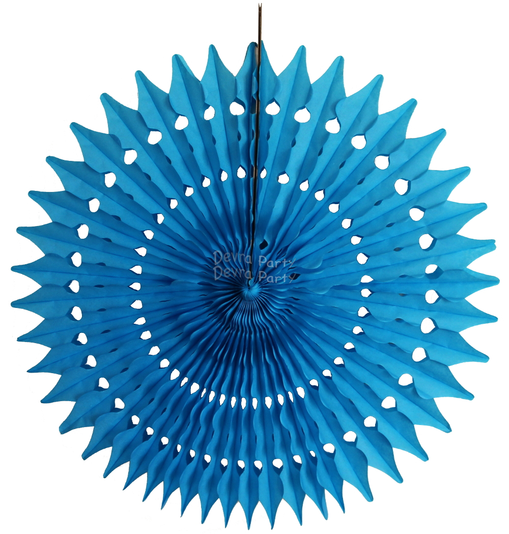 (image for) 21 Inch Tissue Fan Turquoise (12 pcs)