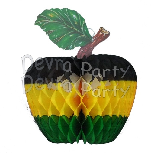 Jamaican Honeycomb Paper Apple Decoration, 14 inch (12 pcs) - Click Image to Close
