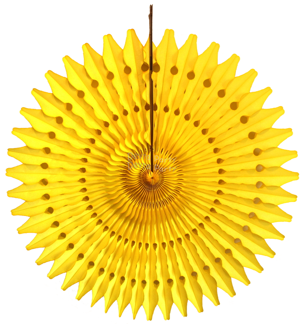 (image for) 21 Inch Tissue Fan Yellow (12 pcs)