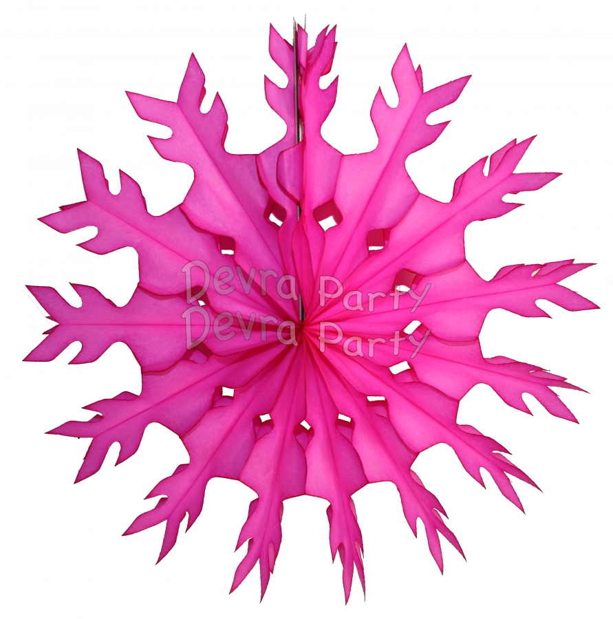 15 Inch Cerise Tissue Paper Snowflake Decoration (12 pcs) - Click Image to Close