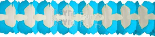 (image for) 12 Foot Cross Garland Decoration Turquoise & White (12 pcs)
