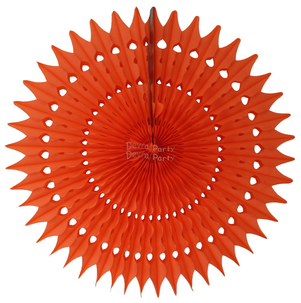 (image for) 21 Inch Tissue Fan Orange (12 pcs)