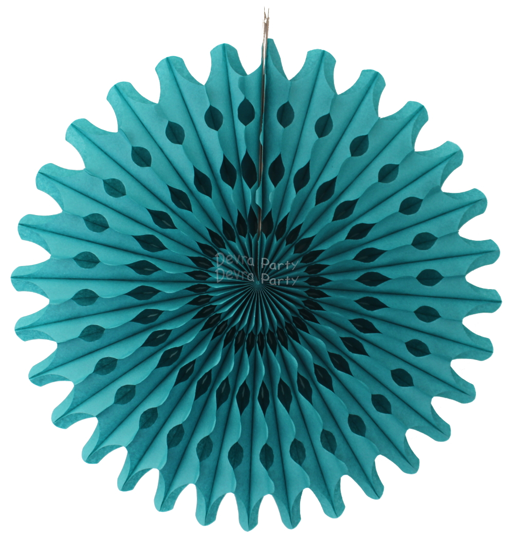 (image for) Teal 18 Inch Tissue Paper Fan (12 pcs)