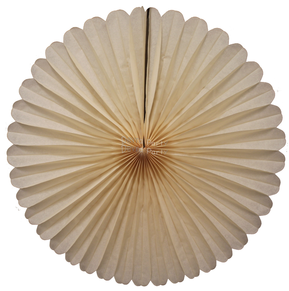 (image for) 27 Inch Classic and Vintage Ivory Tissue Deluxe Fan (12 pcs)