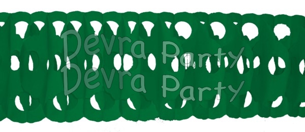 Dark Green Full Tissue Garland (12 pcs) - Click Image to Close