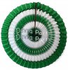 (image for) 16 Inch Tissue Paper Striped Fan Dark Green and White (12 pcs)