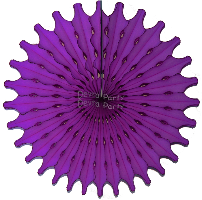 (image for) Purple 18 Inch Tissue Paper Fan (12 Pieces)