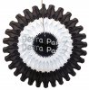 (image for) Black/White/Black 18 Inch Tissue Paper Fan (12 pcs)