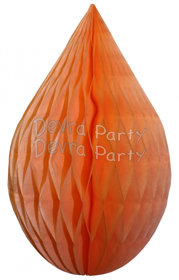 5 Inch Peach Rain Drop Ornament Decoration (12 pcs) - Click Image to Close