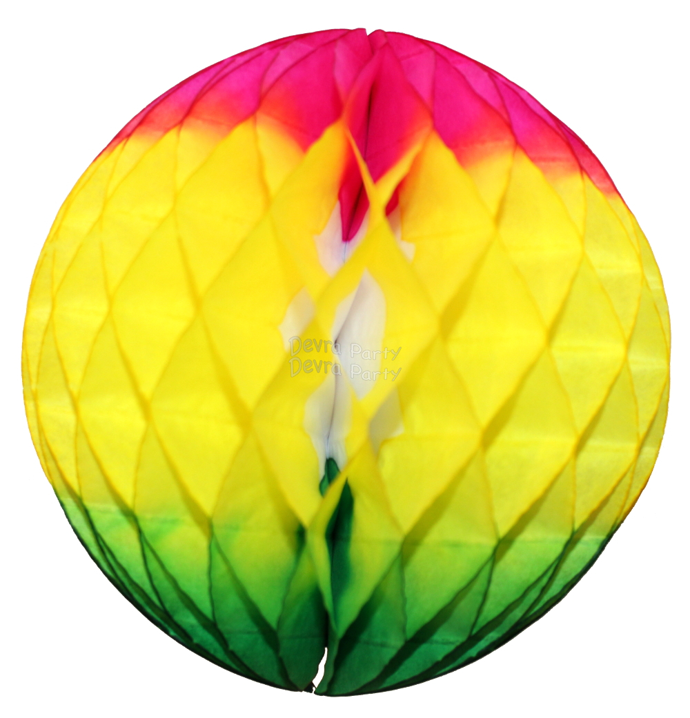 (image for) Cerise/Yellow/Green Tissue Paper Balls (12 pcs)