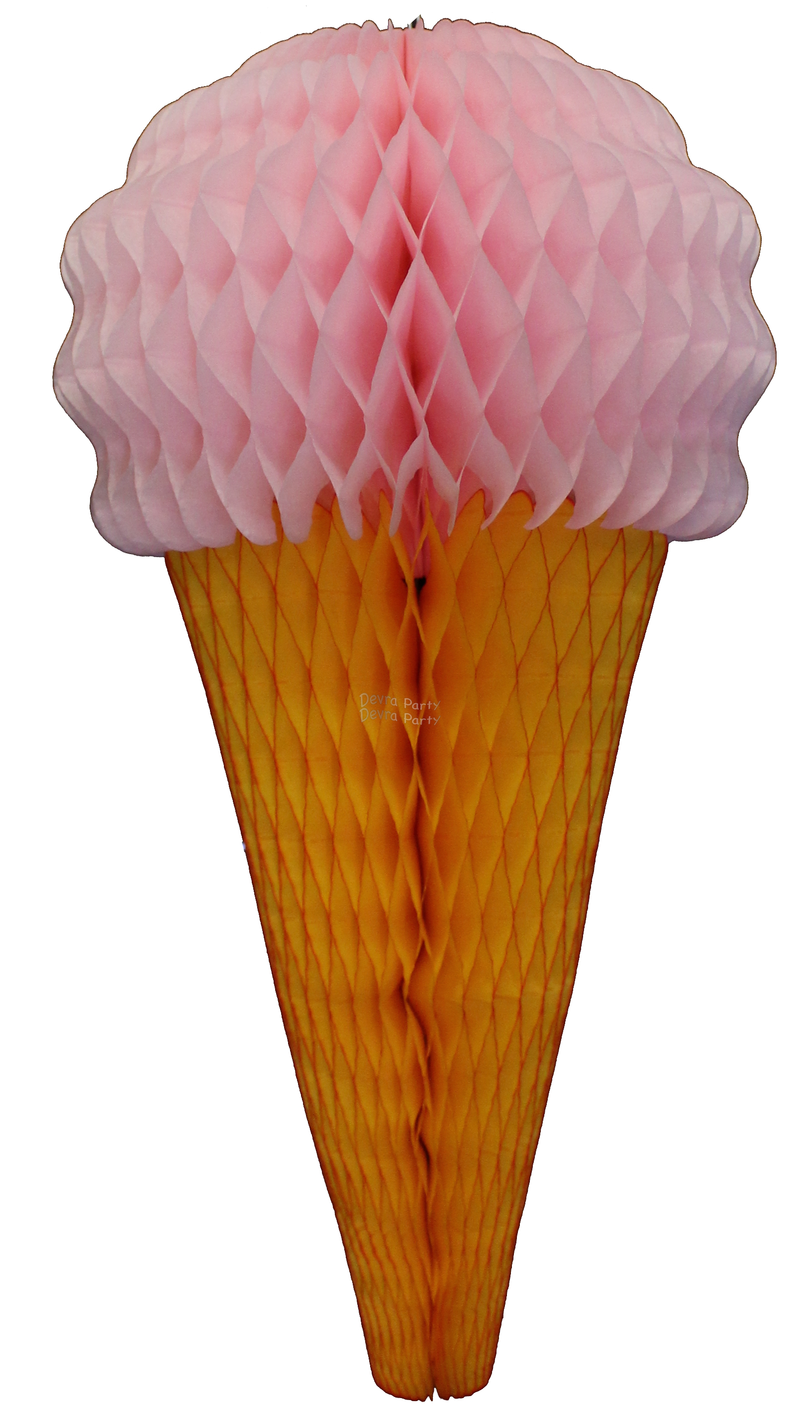 (image for) Pink 20 Inch Tissue Paper Ice Cream Cones (6 pieces)