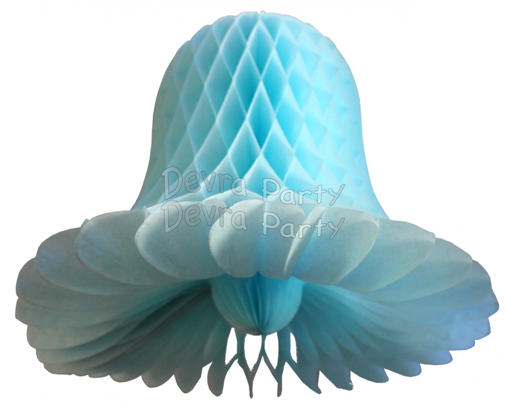Light Blue Honeycomb Bell (12 Pieces) - Click Image to Close