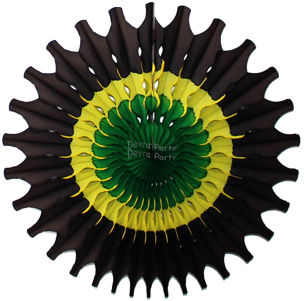 (image for) Jamaican 18 Inch Fan Decoration (12 pcs)