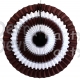 16 Inch Tissue Paper Striped Fan Brown and White (12 pcs)