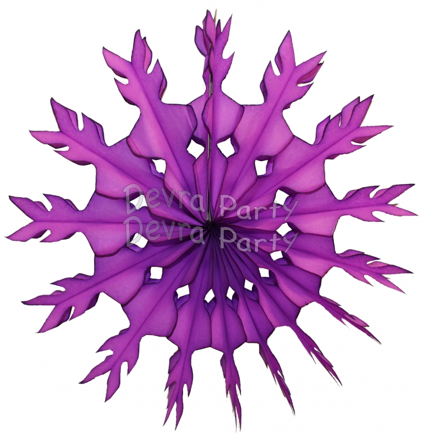 15 Inch Purple Tissue Paper Snowflake Decoration (12 pcs) - Click Image to Close